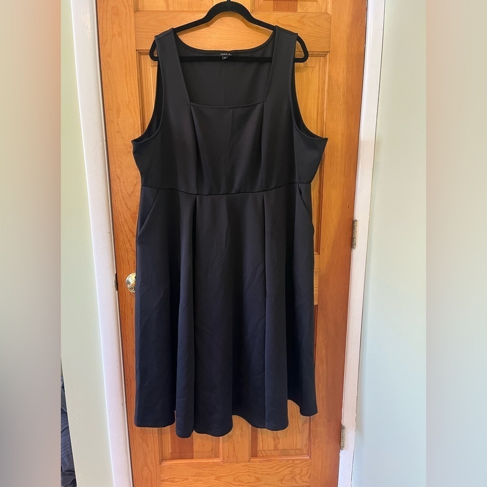 Torrid Mini Scuba Square Neck Skater Dress Black Size 4X Sleeveless A-Line